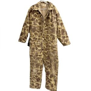 Vintage Gamehide Insulated Duck Camo Hunting Overalls Size Large
